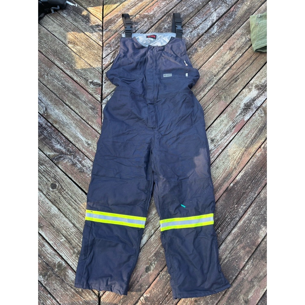 DriFire CAT FR Bibs Mens Medium Overalls Hi-Vis Reflective Workwear Quilt Lined